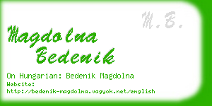 magdolna bedenik business card